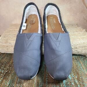 Toms Womens 9M Flats Cottagecore Minimalist Coastal Grandmother Sherpa Canvas